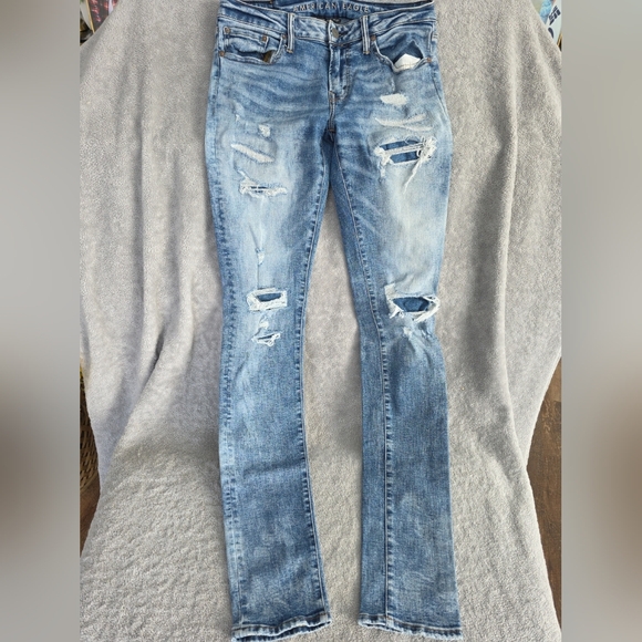 American Eagle Outfitters Other - Mens American Eagle Distressed Stacked Skinny Airflex Jeans Size 32x34